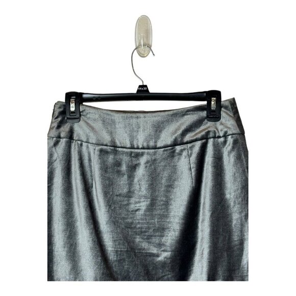 Club Monaco Skirt Women 2 Silver Gray Banded Waist A Line Mini Holiday Party - Picture 4 of 10